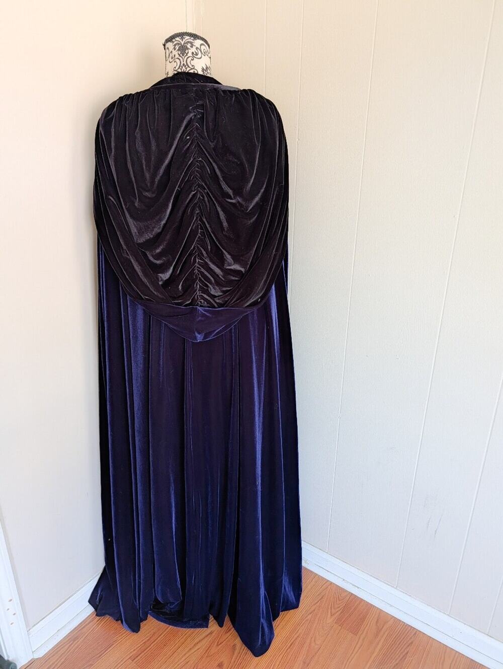 Unisex Handmade Vintage Heavy Velvet Reversible Hooded Cloak